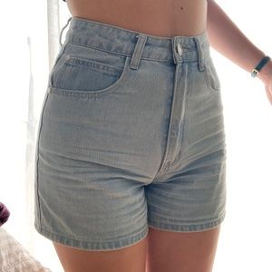 Princess Polly Light Wash Blue Denim Shorts